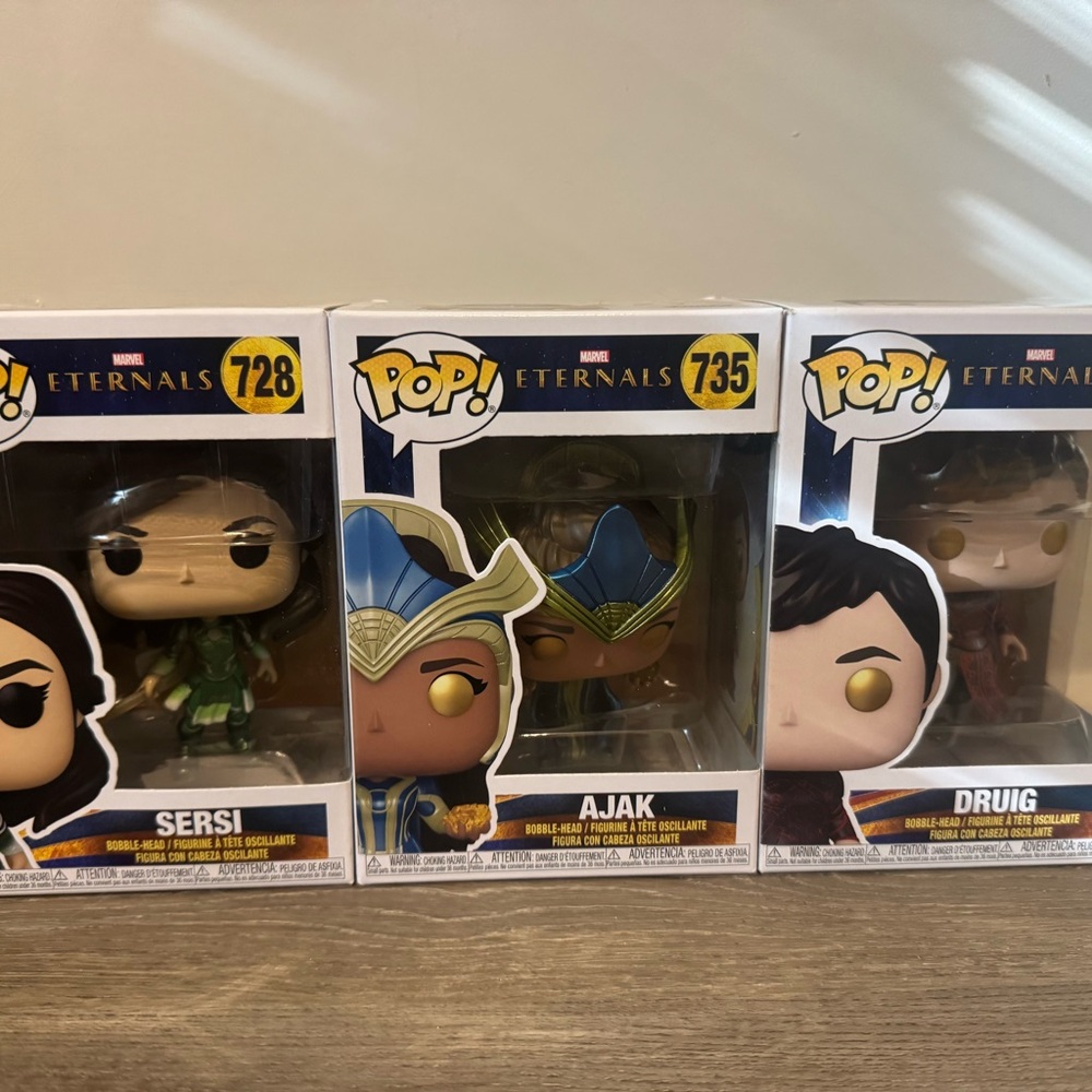 Funko Pop! Marvel Eternals - Sersi, Ajak & Druig Set (Green, Blue, Gold)